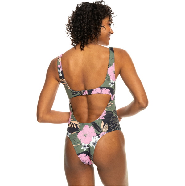 Roxy Pro The Double Line One Piece Swimsuit ERJX103636 - Anthracite Classic Pro Surf